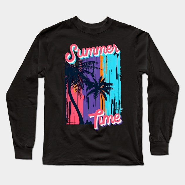 Summer Long Sleeve T-Shirt by Myartstor 